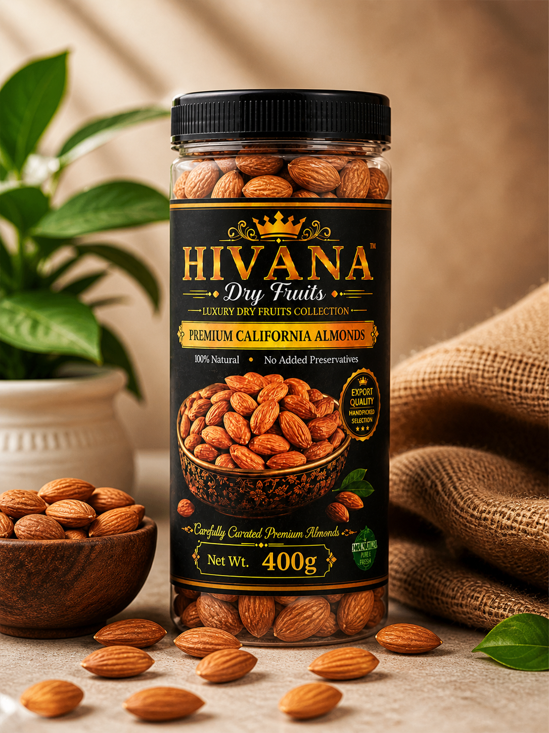 HIVANA Signature California Almonds 400gm