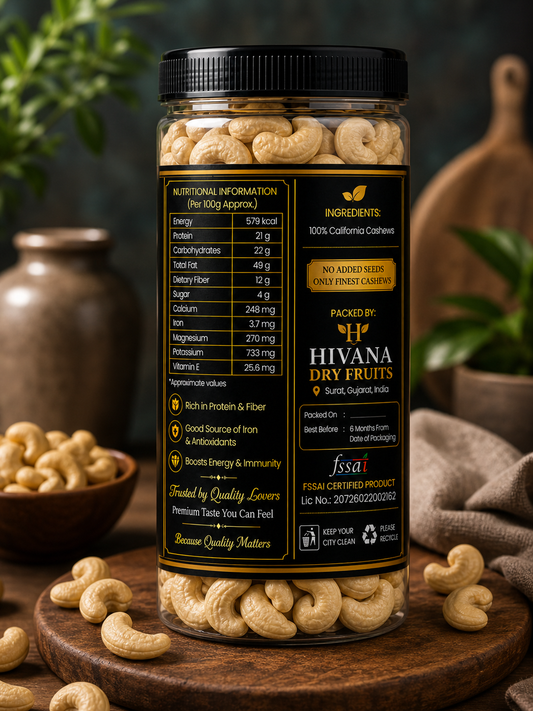HIVANA Premium Cashews 250gm