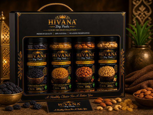 Hivana Luxury 4-in-1 Dry Fruits Gift Box 400gm