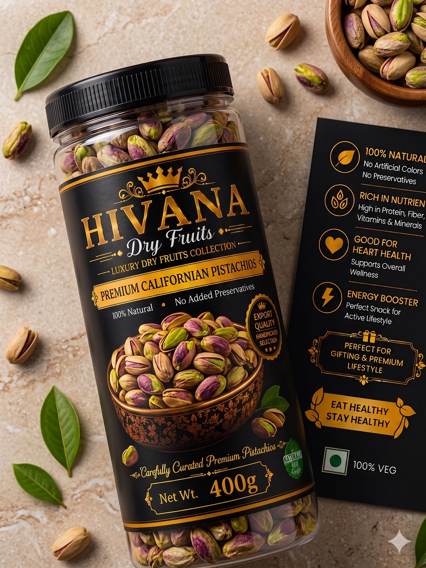 HIVANA Emerald Reserve Pistachios 400gm