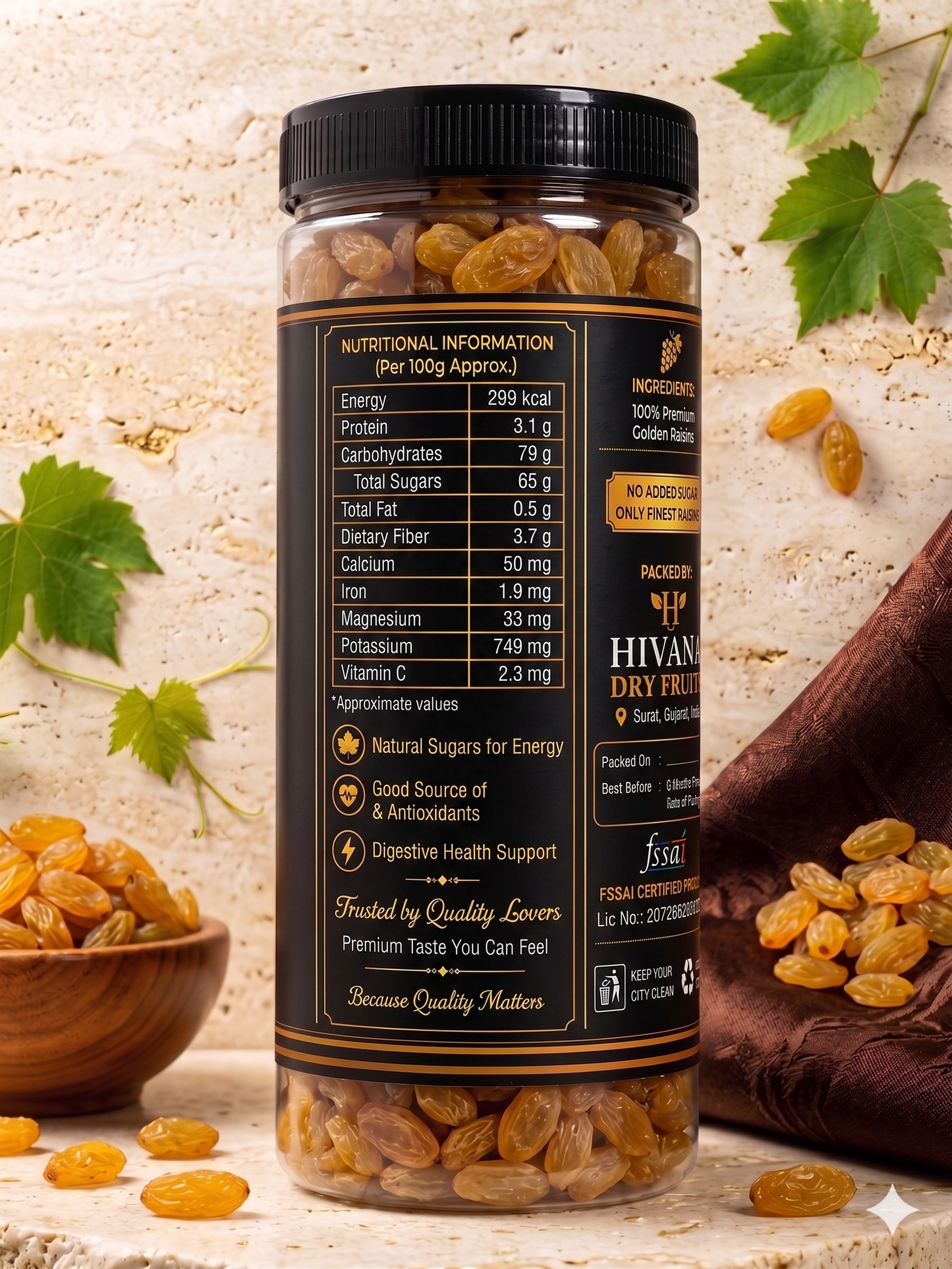 HIVANA Golden Raisins 250gm